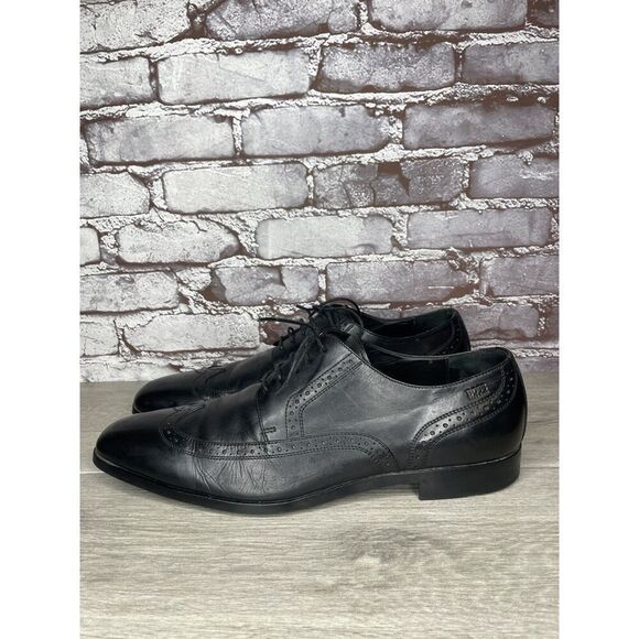 Boss Hugo Boss Black Leather Wingtip Oxfords Dress Shoes Men\'s Sz 12M US/45EU main image 11